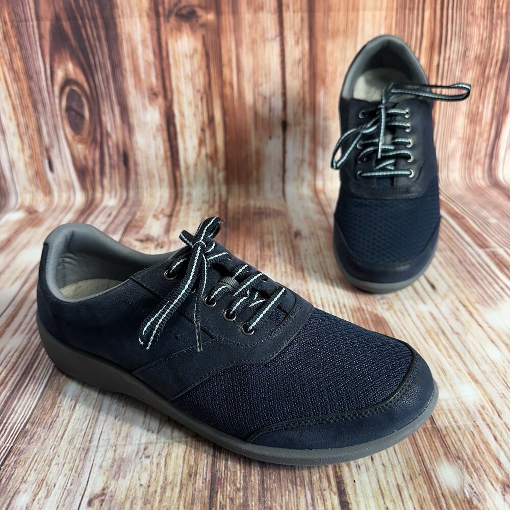 Clarks SILLIAN EMMA Womens Size 9.5 Blue Mesh Suede Sneakers Shoes Oxfords Flats